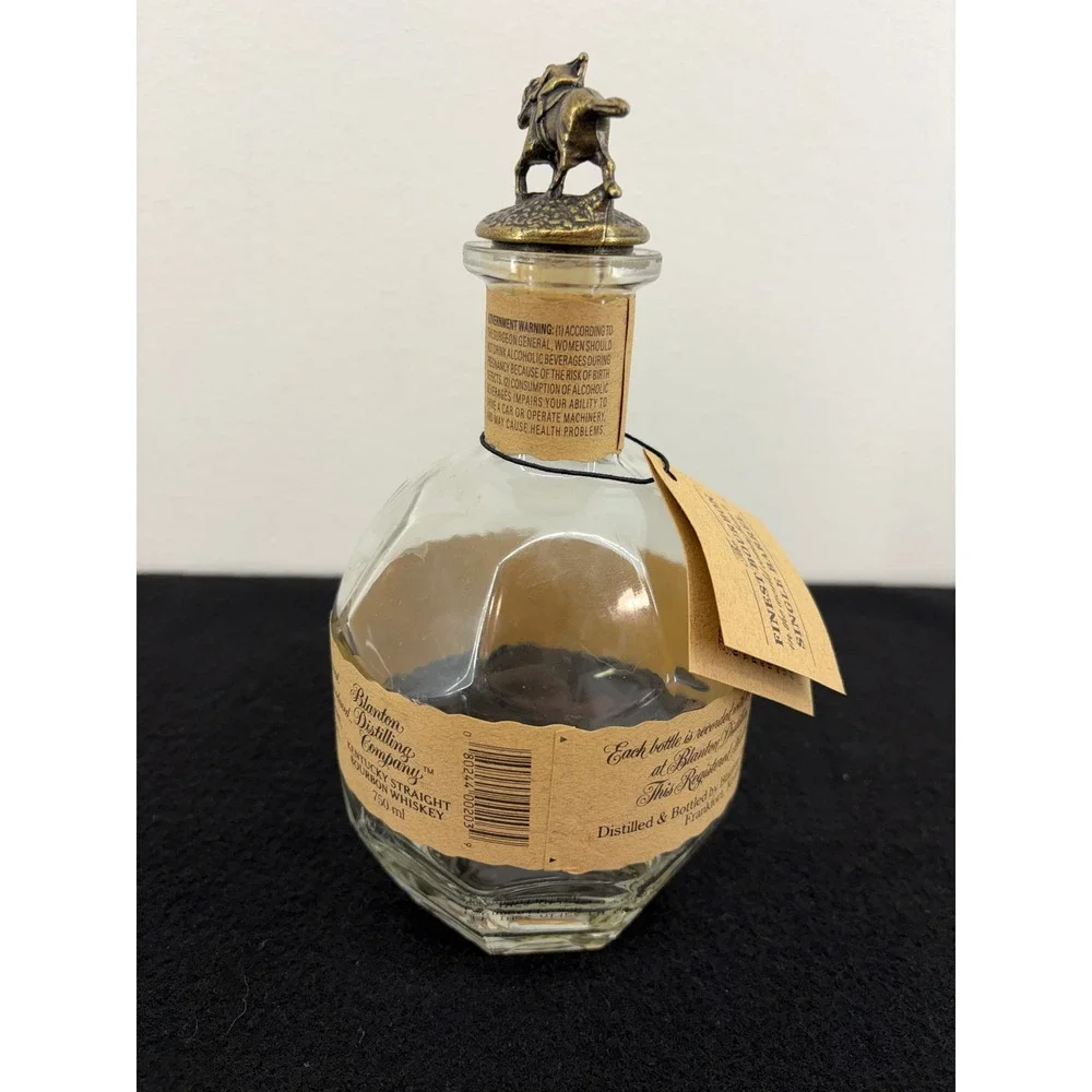 Blanton's Single Barrel Bourbon Whisey Empty Bottle Stopper Ltr O 750ml Unrinsed